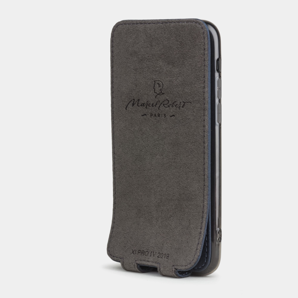 Чехол для iPhone 11 Pro Max из натуральной кожи теленка синего цвета