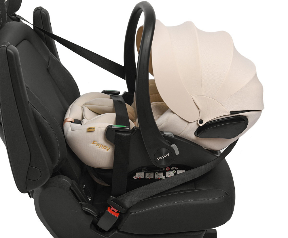 Детская коляска Peppy Tecla 3 в 1 с автокреслом Verona Beige Shadow Antrazit Chrome Edition Графитовый