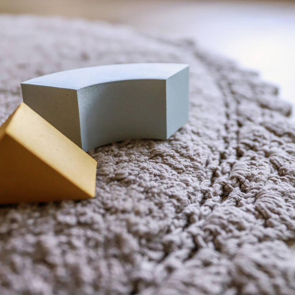 Стираемый коврик Nattiot Perla Grey (Ø110 см), хлопок, серый