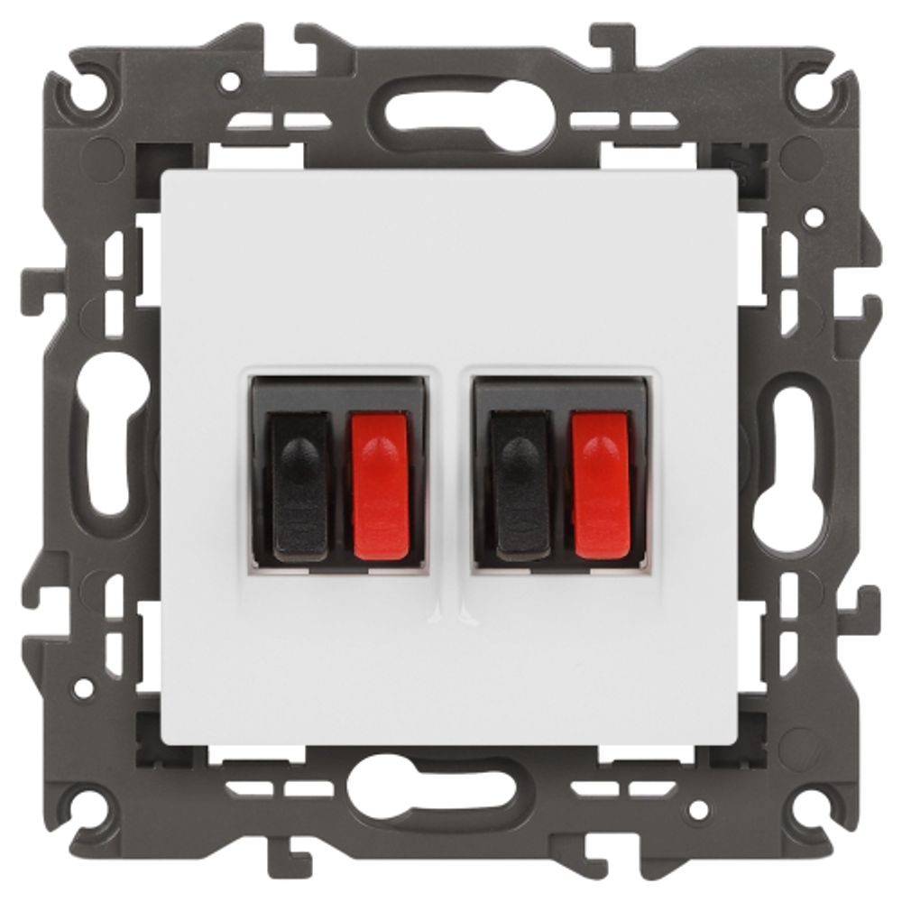 Розетка ЭРА Elegance 14-3112-01 аудио двойная IP20 белый