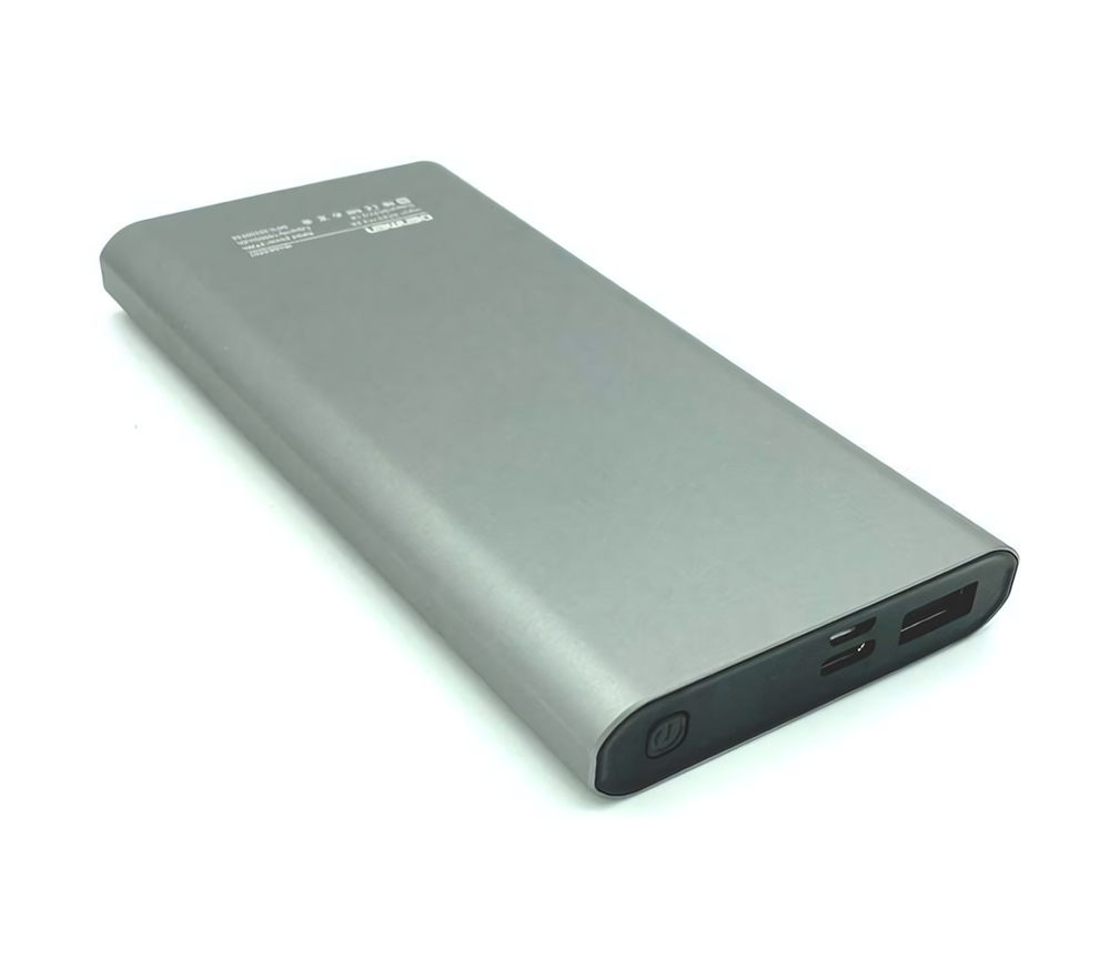 Внешний аккумулятор DENMEN DP01 10000mAh, 2.1A, MicroUSB/Type-C+USB, дисплей Grey