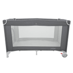 Манеж-кровать "Fortuna", лен, 2 уровня, москитка, 2 кольца, (Indigo) (серый)