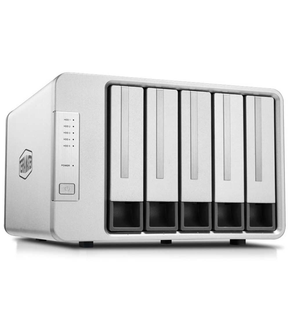 Система хранения данных TerraMaster D5-300 DAS tower/2xHDDs RAID0,1,10,5,JBOD/up to 5 SATA(3,5' or 2,5')/1xUSB3.1 Type-C gen1/1xPS/1YW