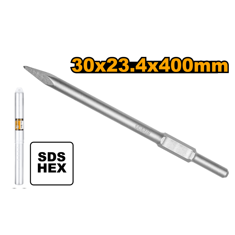 Зубило пикообразное HEX INGCO DBC03340011 30x400 мм