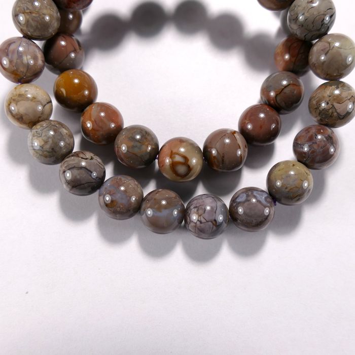 Бусина из агата Алашанского, рисунчатого, шар гладкий 10 мм