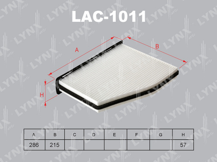 Фильтр салонный LYNX LAC-1011