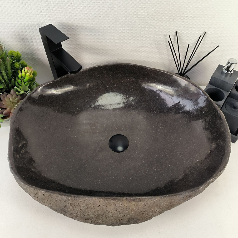 Каменная раковина из речного камня RS-04922 (61*50*15) 0863 из натурального камня