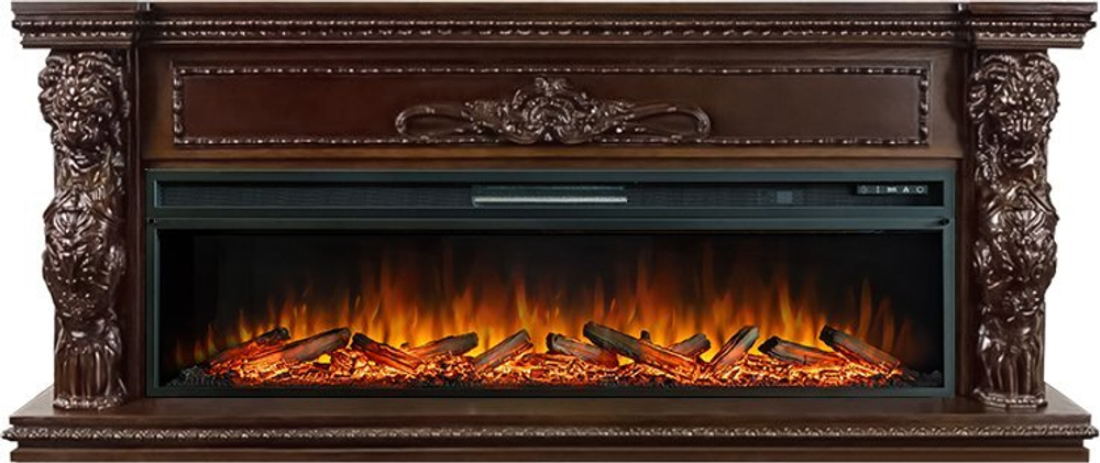 Каминокомплект Windsor 60 - Темный дуб с очагом Vision 60 LOG LED