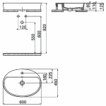 Раковина Creavit Loop 60 LP161-00CB00E-0000 белая