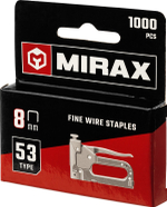 MIRAX тип 53 (A/10/JT21) 8 мм, 1000 шт, калибр 23GA, скобы для степлера (3153-08)