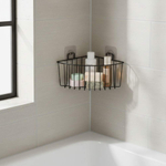 Корзина подвесная угловая для ванной "Black", 18*18*9,5см, до 4кг