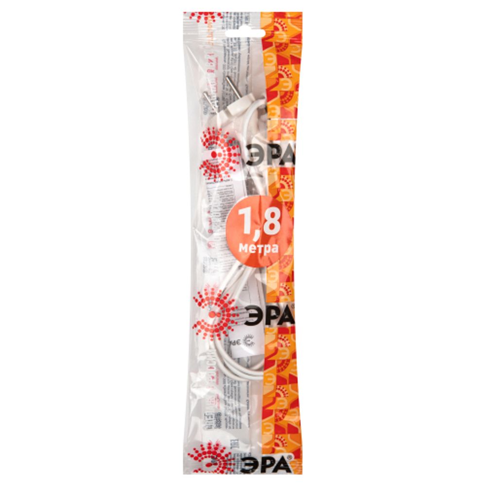 Шнур для бра ЭРА UX-ШВВП-2x0,75-1,8m-W 1,8м ШВВП 2x0,75мм2 белый
