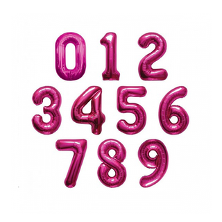 Шары цифры гелиевые Розовые 102 см