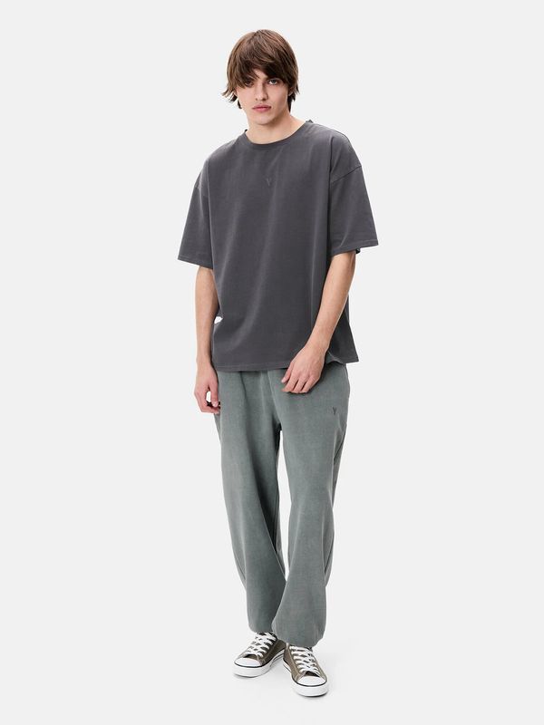 Брюки джоггеры «Y» Garment Dyed оливковые - фото 3