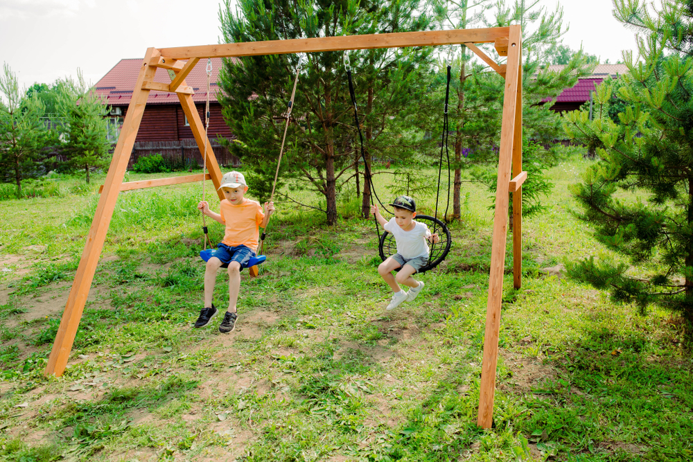 Деревянные качели с качелями гнездо 60 см