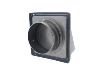 Выход (колпак) вытяжной настенный с обратным клапаном DEC D5G 100 (Нидерланды), круглый, канальный, вентиляционный, серый