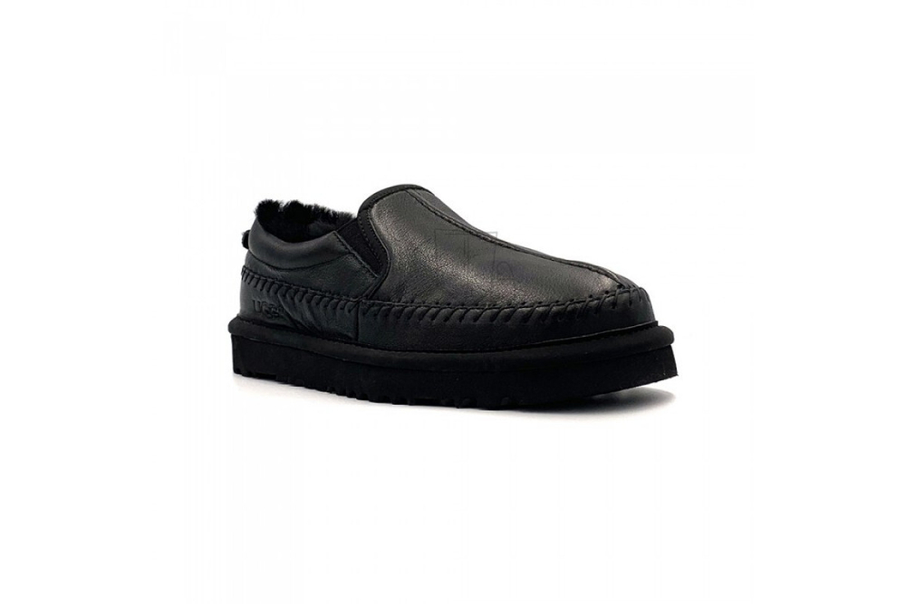 UGG Stitch Slip Leather Black