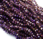 ББЛ005НН3 Хрустальные бусины "биконус", цвет: фиолетовый металлик, размер 3 мм, кол-во: 95-100 шт.
