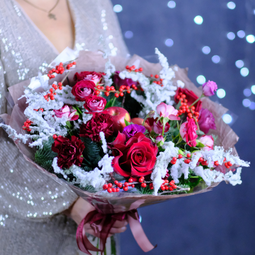 Купить Букет зимний #339 с французской розой