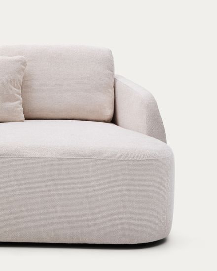 Laira 3-местный диван-кровать из шенилла с шезлонгом справа цвет экрю 246 см