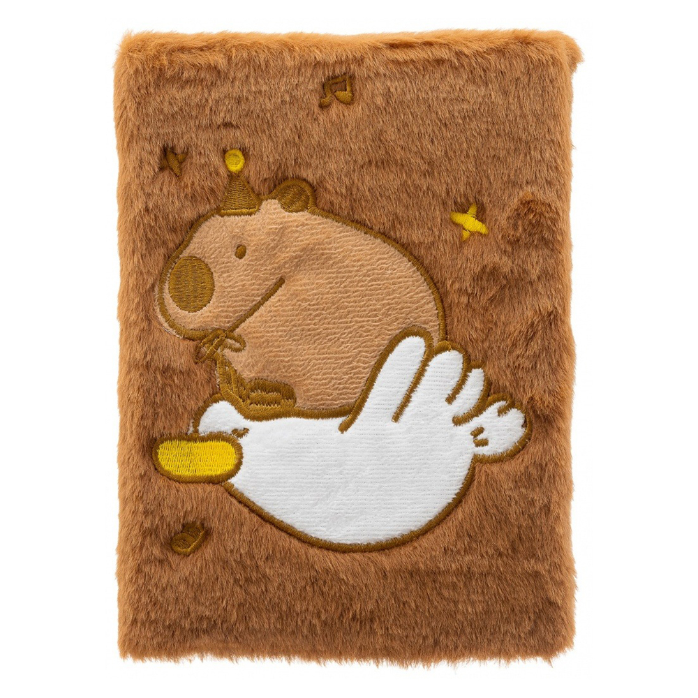 Блокнот Basir, формат А5, серия "Капибара", меховая обложка, 80 листов, размер 21*15 см