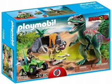 Конструктор Playmobil Dinos - Атака динозавров Тиранозавр Рекс с Эксплорером- Плеймобиль 71588