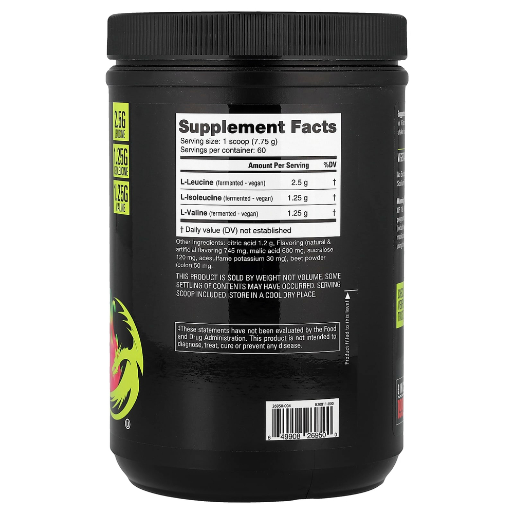 NutraBio, BCAA 5000, конфеты из драконьего фрукта, 465 г (1,03 фунта)