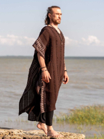 Накидка-пончо с капюшоном Tribal (коричневая)
