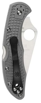 Нож складной Spyderco Delica Flat Ground Grey C11FPGY c клинком из стали VG-10, рукоять FRN