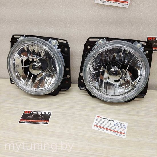 Передние фары внешние VW Golf 2 angel eyes chrome