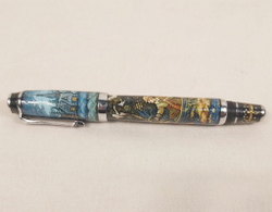 Коллекционная ручка с ручной росписью Палех "Охотник"