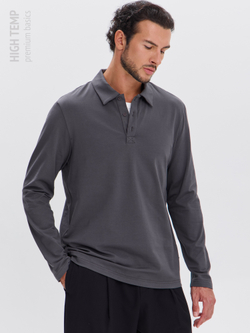 Повседневный базовый лонгслив поло