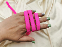 Отделочная резинка с фестонами, 12мм, ОПТ, неоново-розовый (Арт: OTR605/12-3578), 50 метров