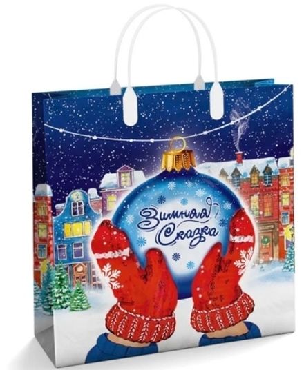 Подарочные пакеты "Снег" 30х30+10см 150мкм (1/10шт)