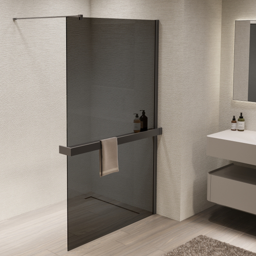 Душевая перегородка Walk-In VSW-1HR900CGGM, 900*2000, вороненая сталь, стекло тонированное