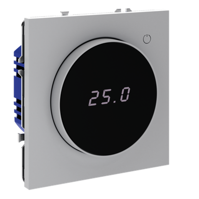 Терморегулятор электронный VOLTUM S70 с индикацией и датчиком, для теплого пола, (серый)