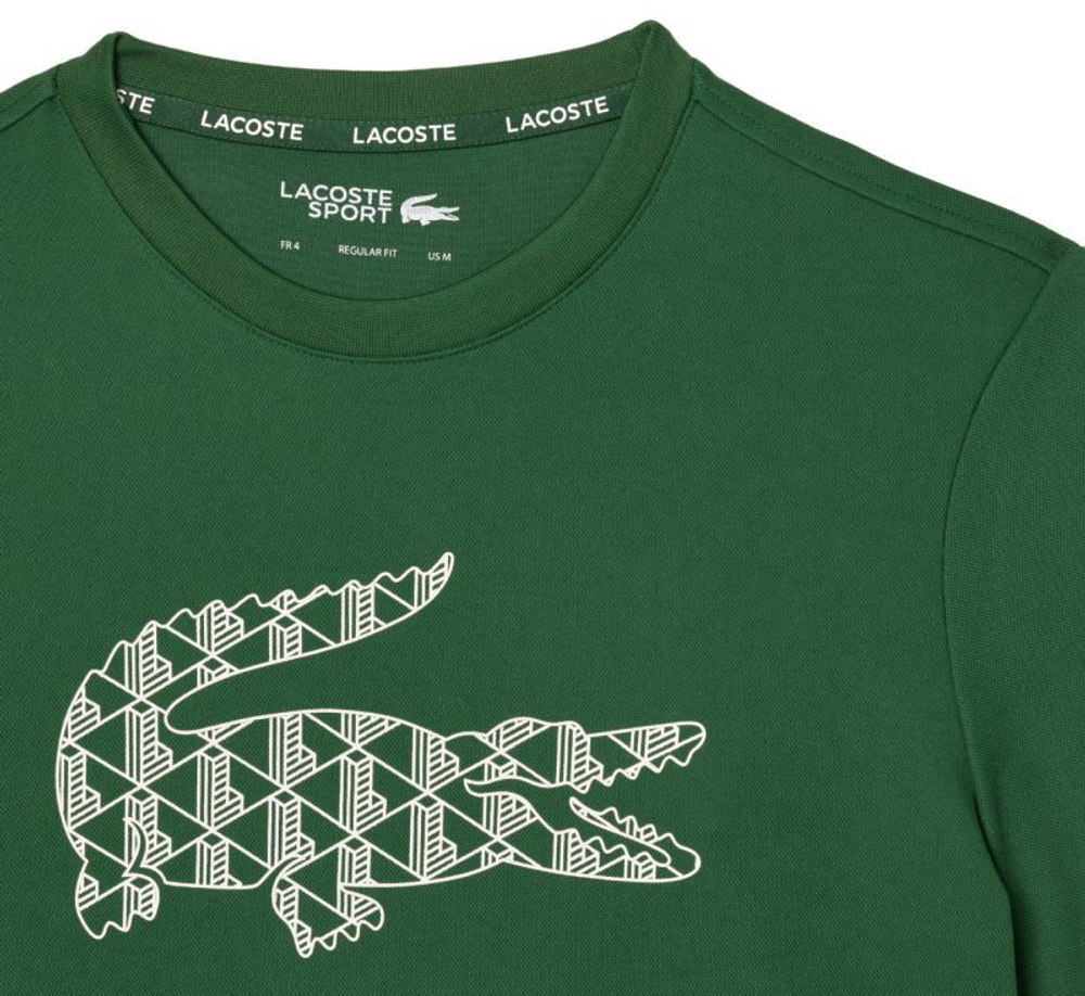 Мужская теннисная футболка Lacoste Ultra Dry Pique Tennis T-Shirt - зеленый