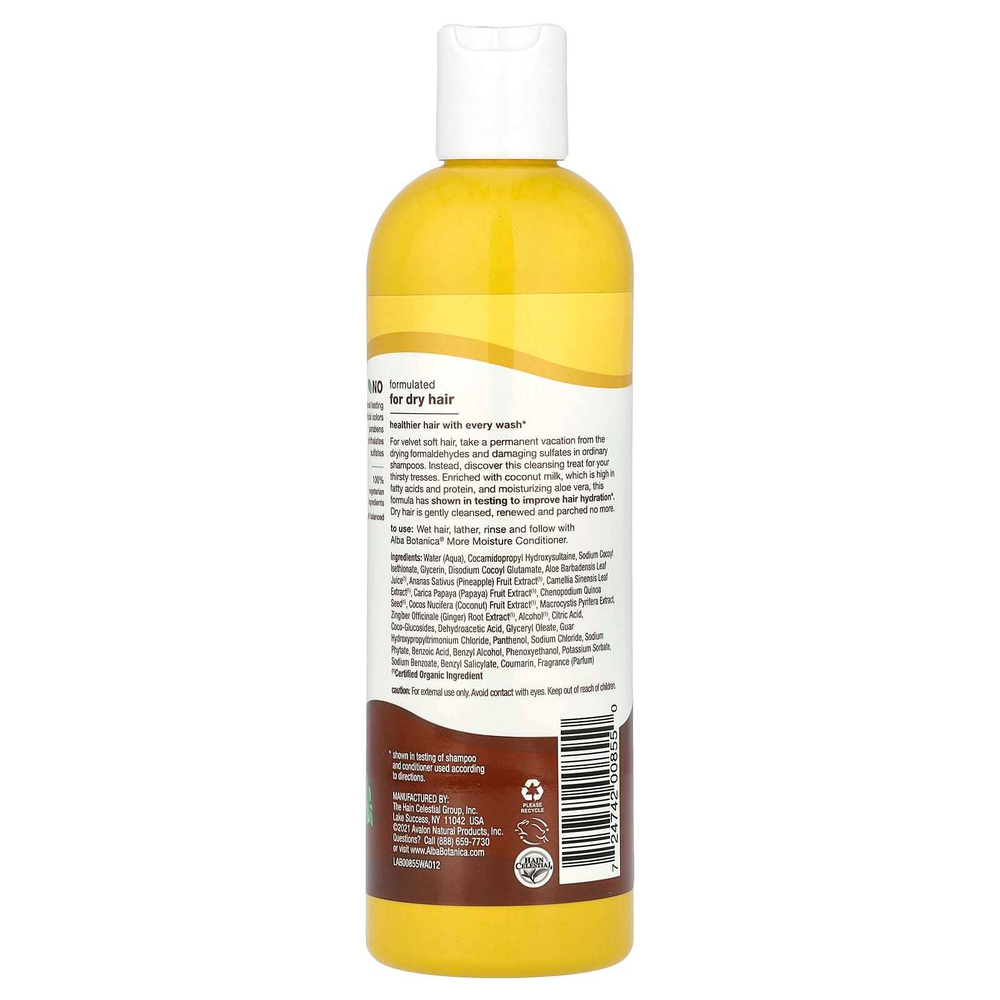 Alba Botanica, увлажняющий шампунь с кокосовым молоком, 355 мл (12 жидк. унций)