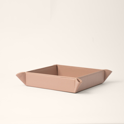 Мелочница из плетеной кожи Бежевый