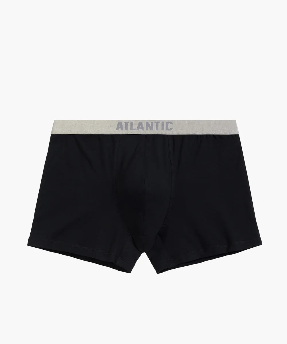 Мужские трусы шорты Atlantic, 1 шт. в уп., пима хлопок, черные, Basic BMH-012