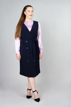 Офисный сарафан 2654ЛЕ, Тёмно тёмно син #70ТТСи082654ЛЕ