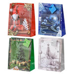 Подарочный пакет Basir, серия "Зима", глянцевый, цветной с рисунком ассорти, размер 26*32*12 см