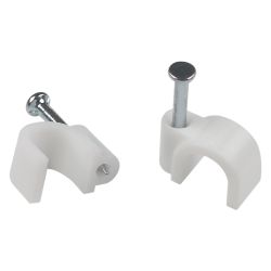 Скоба пластиковая ЭРА NO-225-274 крепежная круглая 4 мм белая (10 шт/уп)