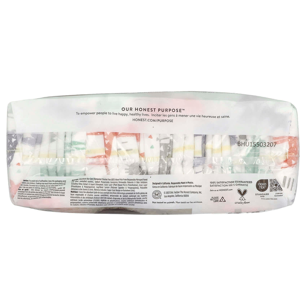 The Honest Company, Clean Conscious Diapers ™ для новорожденных, 10 фунтов, разноцветные жирафы, 32 подгузника
