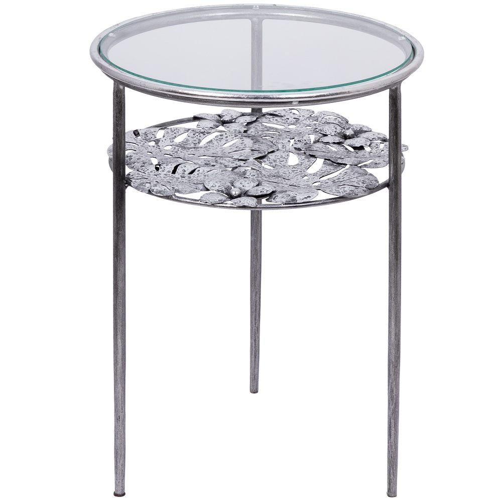 Столик декоративный Monstera Deliciosa (Монстера) Античное серебро