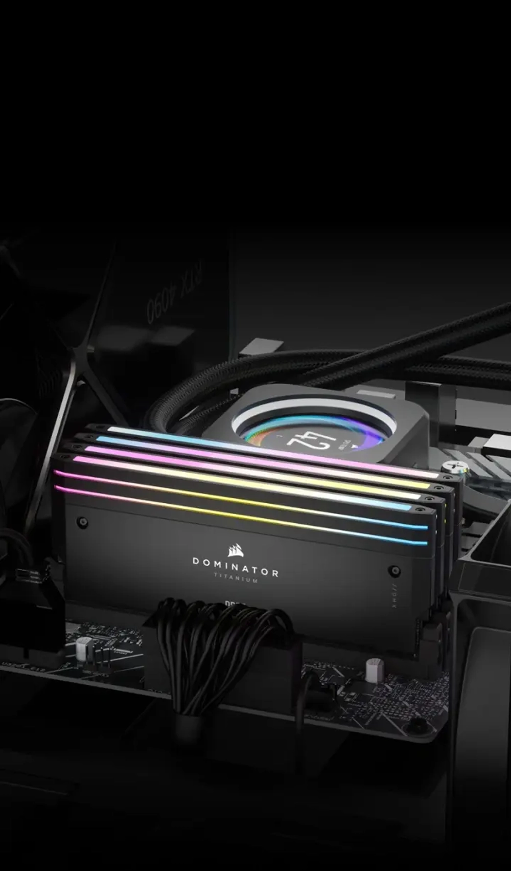 Оперативная память CORSAIR Dominator Titanium RGB, 32 Гб DDR5 (2x16 Гб), CL34, 7200 МГц, (CMP32GX5M2X7200C34)