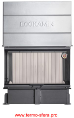 Каминная топка Экокамин ДЕЛЬТА 1000 V три стекла принтинг, вертикальная ламель