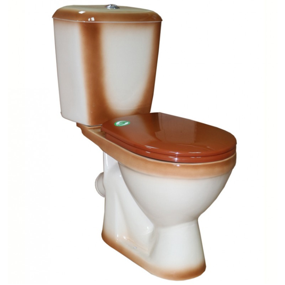 Унитаз-компакт  "Лира" коричневый декор