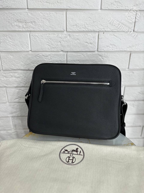 Сумка через плечо Hermes планшет чёрная