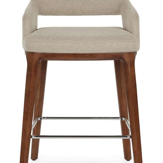 Полубарный стул Lord 65 см, бежевая обивка, ножки орех